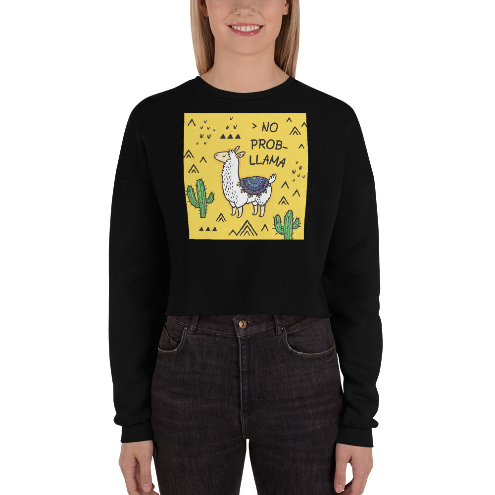 Premium Crop Sweatshirt - NO PROB-LLAMA
