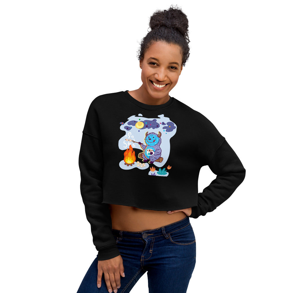 Premium Crop Sweatshirt - Yeti Campfire