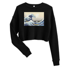 Load image into Gallery viewer, Premium Crop Sweatshirt - Hokusai: The Great Wave Off Kanagawa
