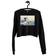 Load image into Gallery viewer, Premium Crop Sweatshirt - Hokusai: The Great Wave Off Kanagawa
