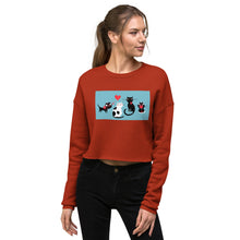 Load image into Gallery viewer, Premium Crop Sweatshirt - Cats In Love - Ronz-Design-Unique-Apparel
