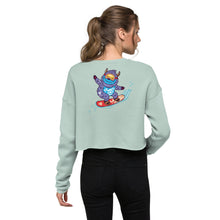 Load image into Gallery viewer, Premium Crop Sweatshirt - Yeti Shredding It! • Print on the BACK!
