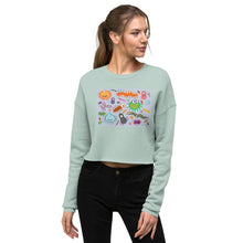Load image into Gallery viewer, Premium Crop Sweatshirt - Funny Monsters - Ronz-Design-Unique-Apparel
