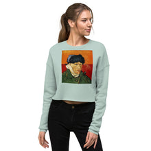 Load image into Gallery viewer, Premium Crop Sweatshirt - van Gogh: Self Portrait - Ronz-Design-Unique-Apparel
