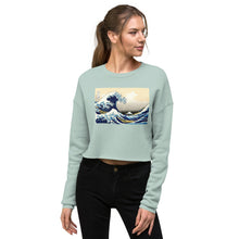 Load image into Gallery viewer, Premium Crop Sweatshirt - Hokusai: The Great Wave Off Kanagawa
