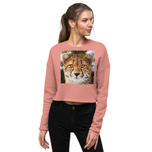 Load image into Gallery viewer, Premium Crop Sweatshirt - Cheetah Stare - Ronz-Design-Unique-Apparel
