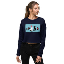 Load image into Gallery viewer, Premium Crop Sweatshirt - Cats In Love - Ronz-Design-Unique-Apparel
