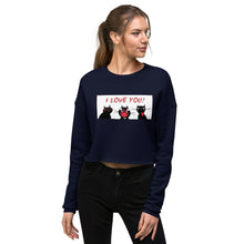 Load image into Gallery viewer, Premium Crop Sweatshirt - I Love You! - Ronz-Design-Unique-Apparel
