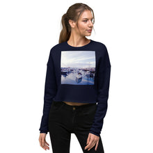 Load image into Gallery viewer, Premium Crop Sweatshirt - Serendipity, Fisherman&#39;s Wharf - Ronz-Design-Unique-Apparel

