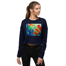 Load image into Gallery viewer, Premium Crop Sweatshirt - Red Flower Watercolor #2 - Ronz-Design-Unique-Apparel
