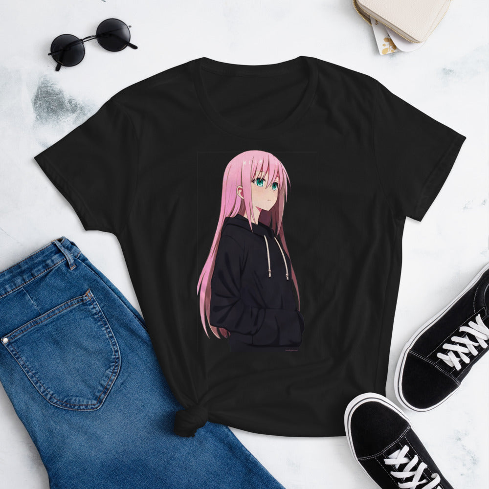 The Fashion Fit Tee - Pink Haired Anime Girl