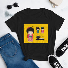 Load image into Gallery viewer, The Fashion Fit Tee - Kokeshi Doll Tea Time
