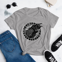 Load image into Gallery viewer, The Fashion Fit Tee - Cawing Crow in a Runic Circle
