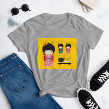 Load image into Gallery viewer, The Fashion Fit Tee - Kokeshi Doll Tea Time
