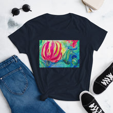 Load image into Gallery viewer, The Fashion Fit Tee - Pink &amp; Red Flower Watercolor #1

