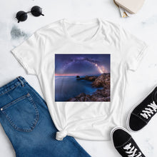Load image into Gallery viewer, The Fashion Fit Tee - Milky Way Over a Rocky Bay
