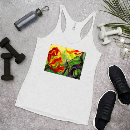 WanderBack Racerback Women's Tank Top - Red Flowers Watercolor