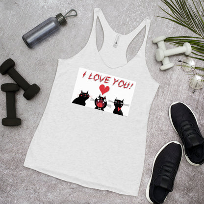 WanderBack Racerback Women's Tank Top - I love you!