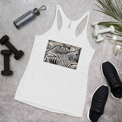 WanderBack Racerback Women's Tank Top - Sharp Dressed Zebras