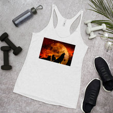 Load image into Gallery viewer, Racerback Tank Top - Howling in Orange Moonlight
