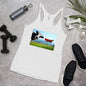 WanderBack Racerback Women's Tank Top - Cow & Super Dog