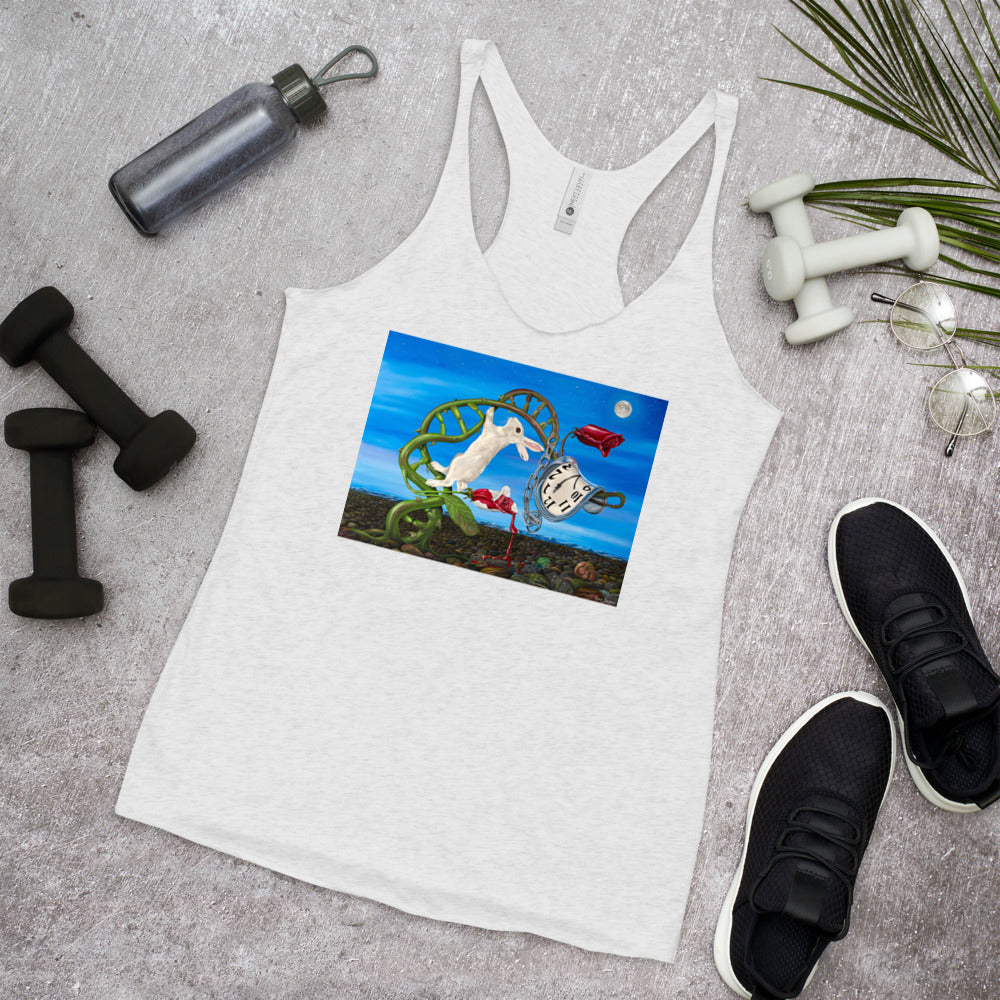 WanderBack Racerback Women's Tank Top - Dali Rabbit