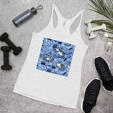 Load image into Gallery viewer, Racerback Tank Top - Silly Tigers in Blue
