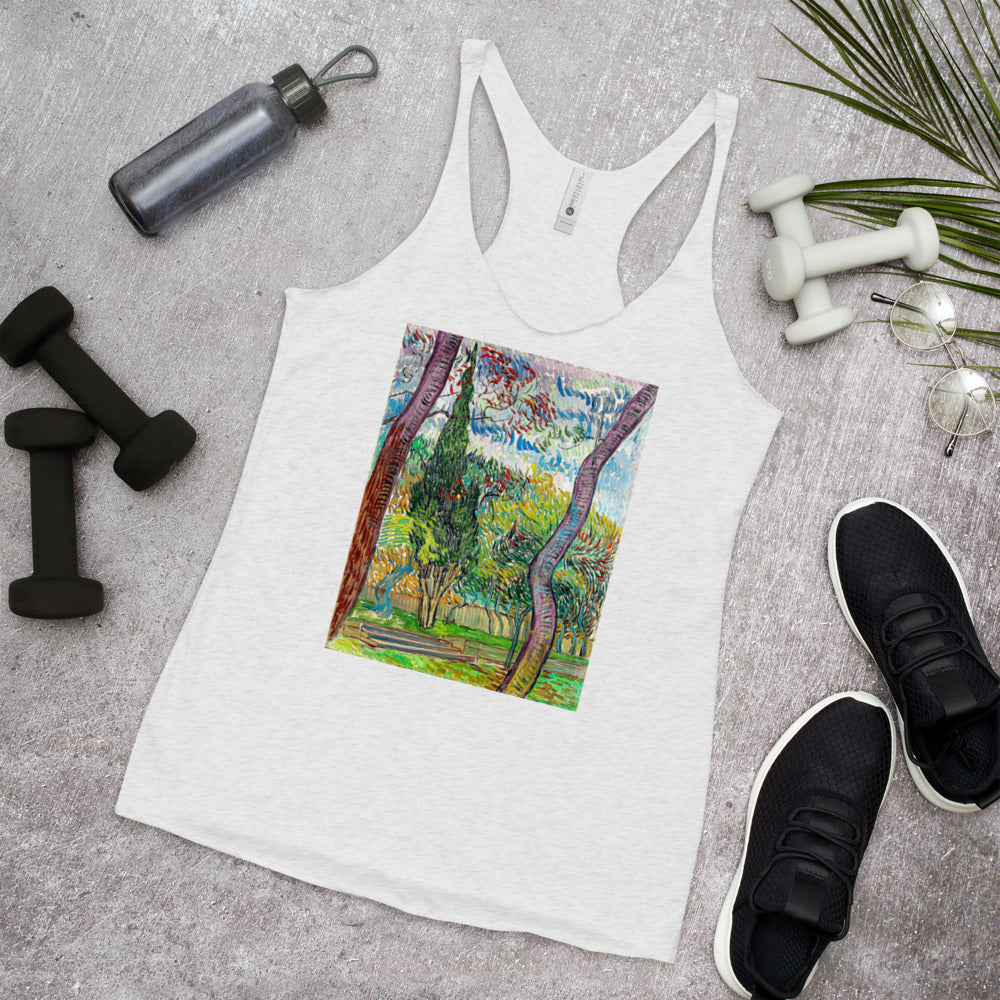 WanderBack Racerback Women's Tank Top - van Gogh: Parc at Saint-Paul Hospital