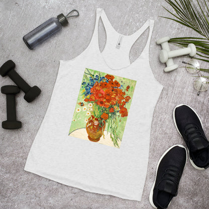 WanderBack Racerback Women's Tank Top - van Gogh: Cornflowers & Poppies