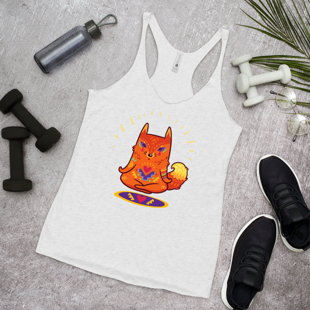 WanderBack Racerback Women's Tank Top - Enlightened Hygge Fox
