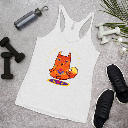 WanderBack Racerback Women's Tank Top - Enlightened Hygge Fox