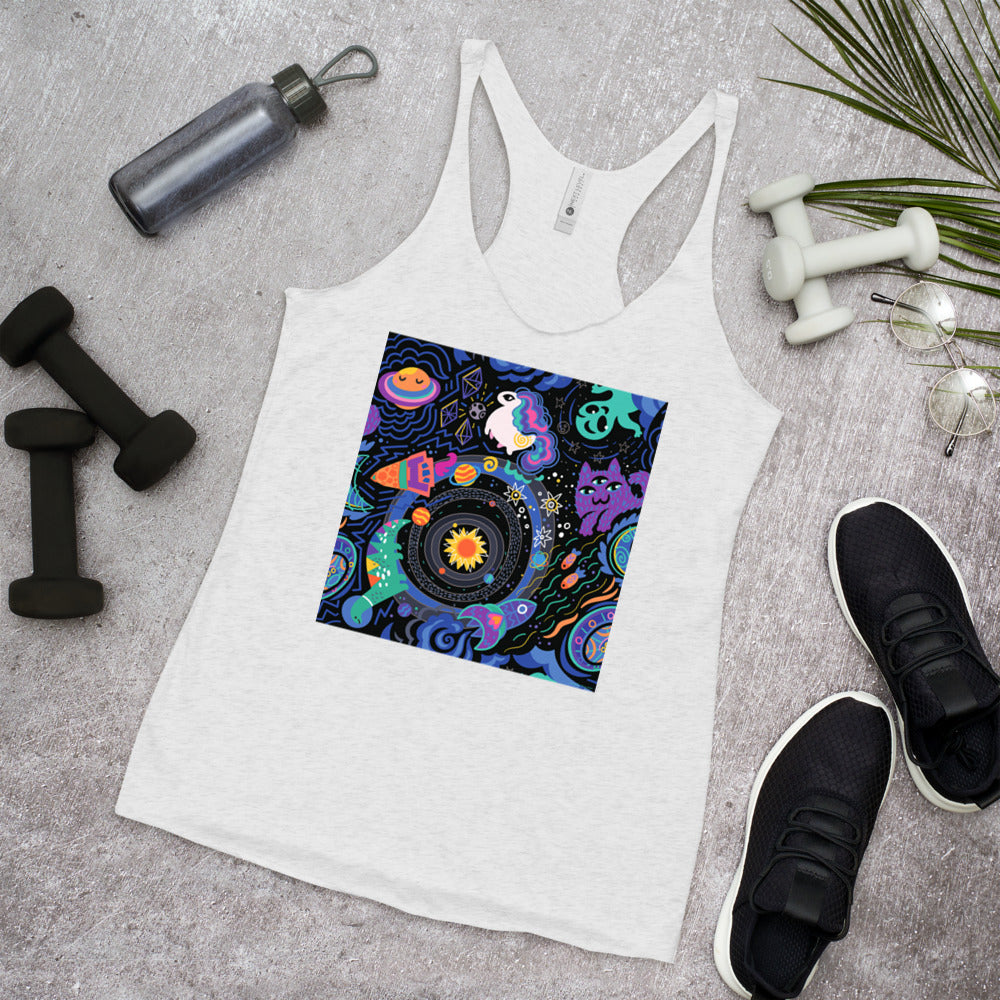 WanderBack Racerback Women's Tank Top - The Solar System