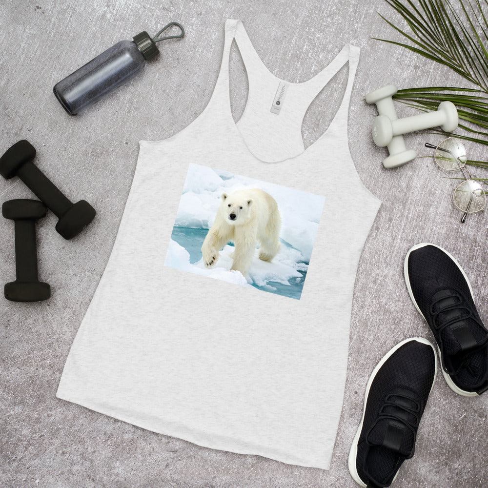 WanderBack Racerback Women's Tank Top - Polar Bear on Ice