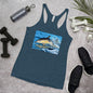 WanderBack Racerback Women's Tank Top - Dolphin Splash