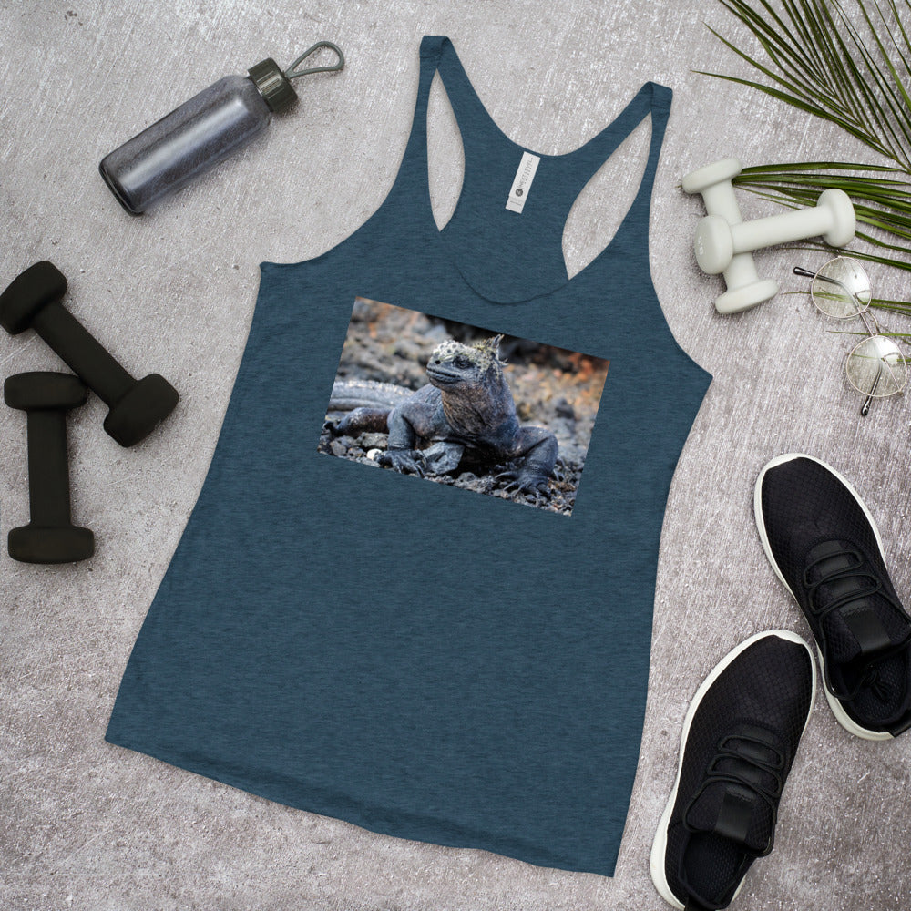 Racerback Tank Top - Galapagos Blue Marine Iguana