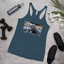 Load image into Gallery viewer, Racerback Tank Top - Galapagos Blue Marine Iguana
