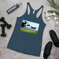 WanderBack Racerback Women's Tank Top - Cow & Super Dog