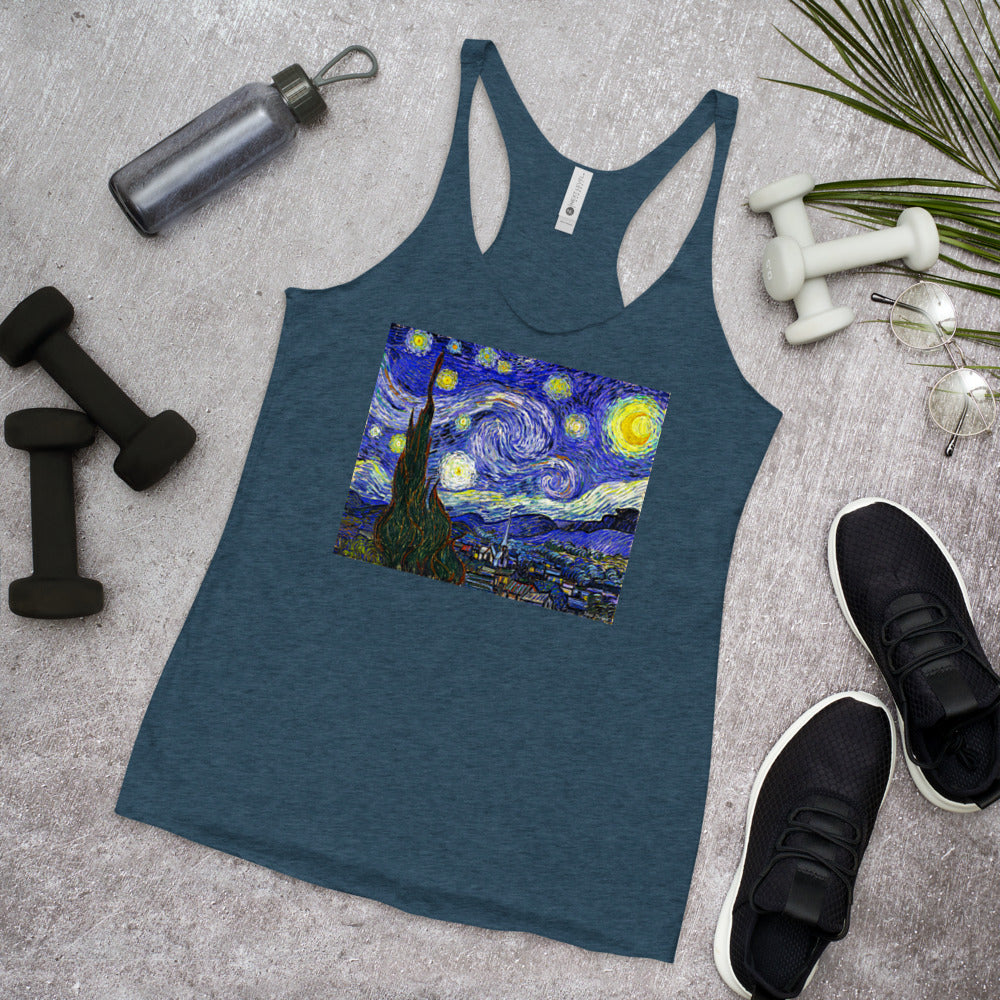 WanderBack Racerback Women's Tank Top - Starry Night