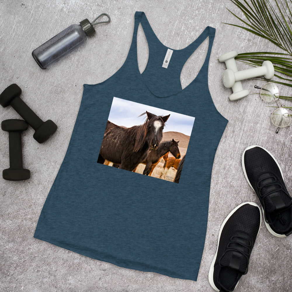 WanderBack Racerback Women's Tank Top - Wild Mustangs