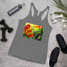 Load image into Gallery viewer, Racerback Tank Top - Red Flowers Watercolor
