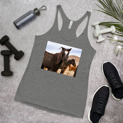 WanderBack Racerback Women's Tank Top - Wild Mustangs