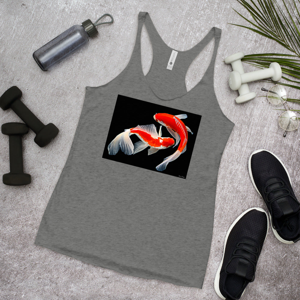 WanderBack Racerback Women's Tank Top - Two Koi