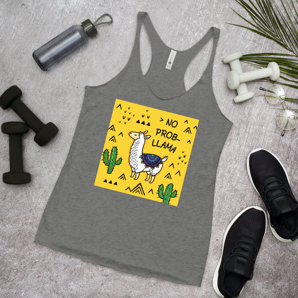 WanderBack Racerback Women's Tank Top - NO PROB-LLAMA