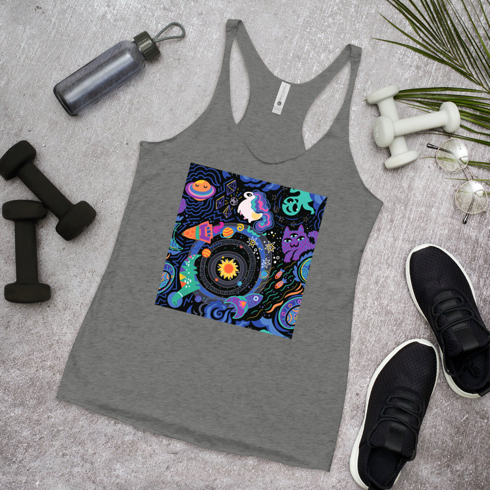 WanderBack Racerback Women's Tank Top - The Solar System