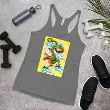 Load image into Gallery viewer, Racerback Tank Top - Yellow &amp; Green Chinese Dragon
