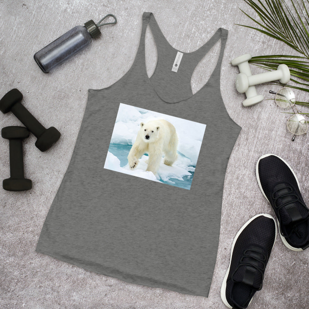 WanderBack Racerback Women's Tank Top - Polar Bear on Ice