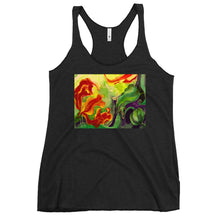 Load image into Gallery viewer, Racerback Tank Top - Red Flowers Watercolor
