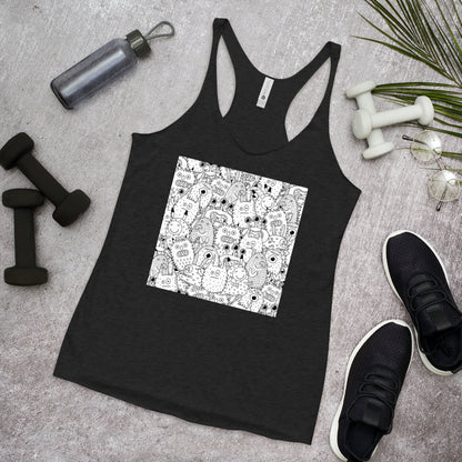 WanderBack Racerback Women's Tank Top - Funny Monsters