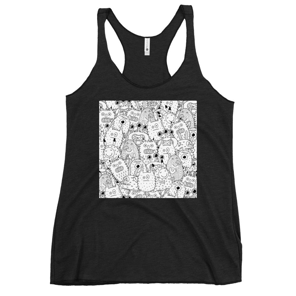 WanderBack Racerback Women's Tank Top - Funny Monsters