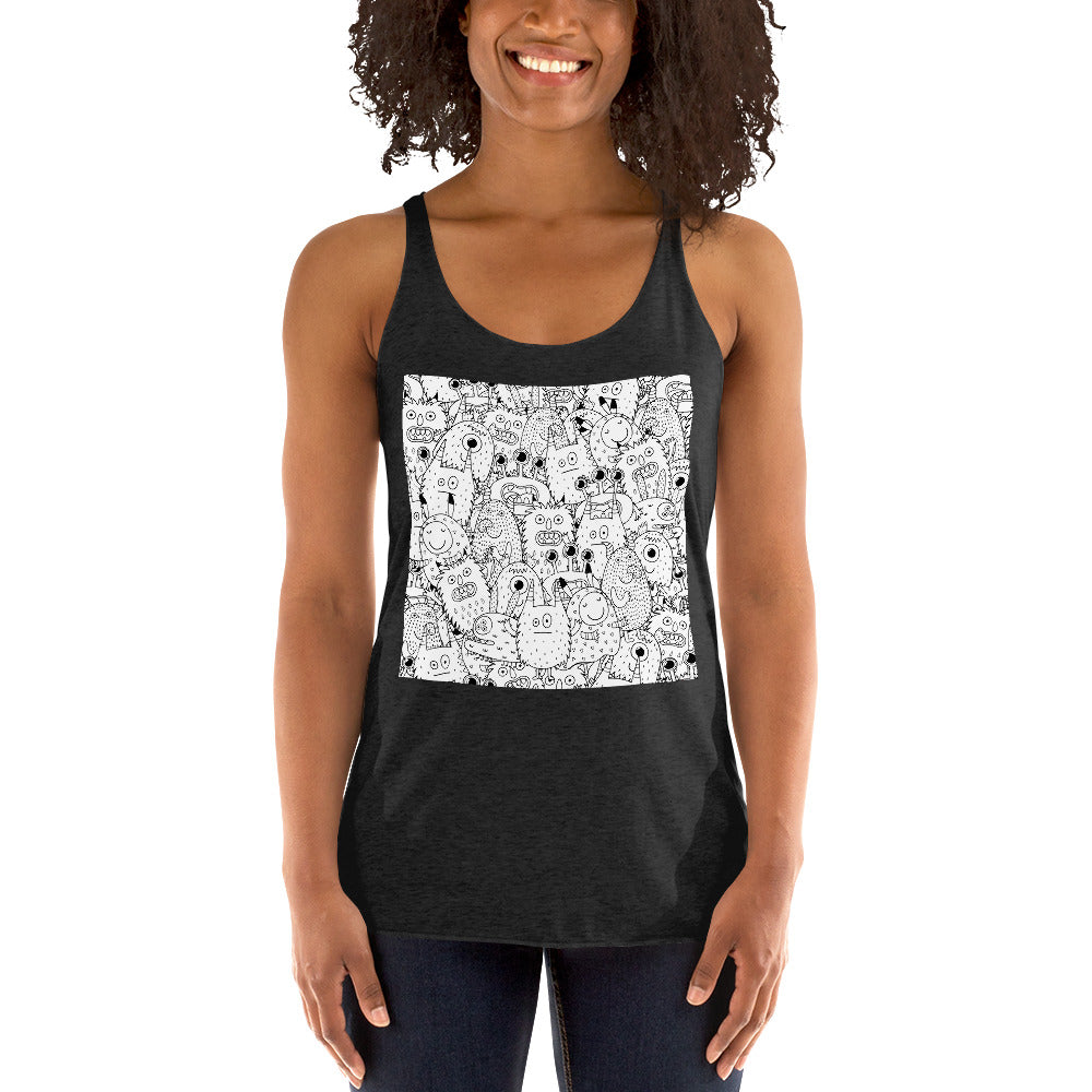 WanderBack Racerback Women's Tank Top - Funny Monsters